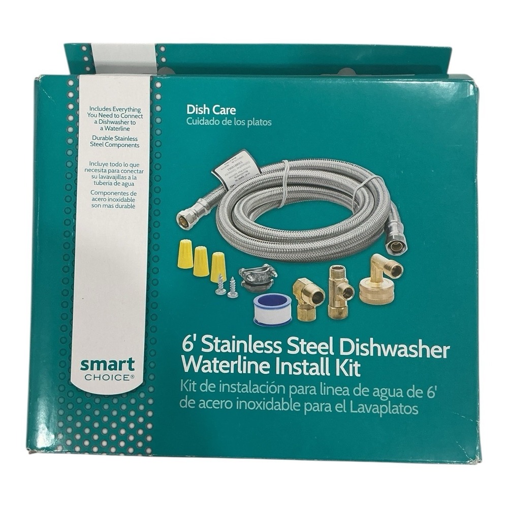 Smart Choice - Dishwasher Waterline Kit 6‎ ft Stainless Install Kit